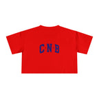 Crop Tee - C N B Varsity Letters Crop Top, Collegiate Casual