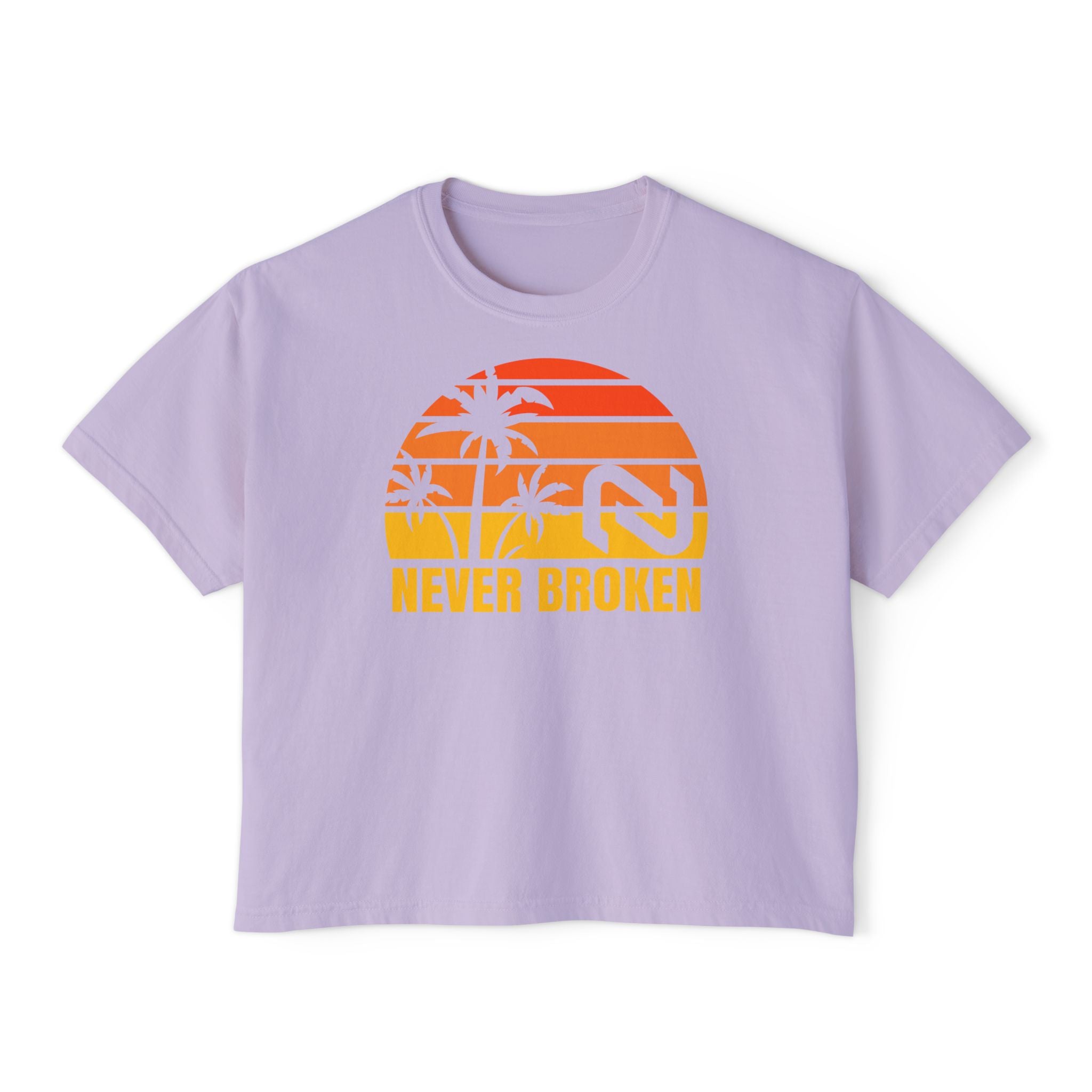 Never Broken Sunset Tee — Women's Boxy Crop
