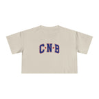 Crop Tee - C N B Varsity Letters Crop Top, Collegiate Casual