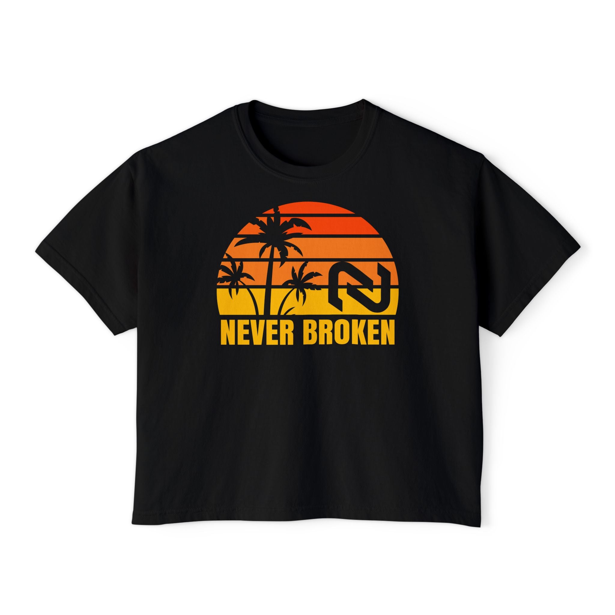 Never Broken Sunset Tee — Women's Boxy Crop