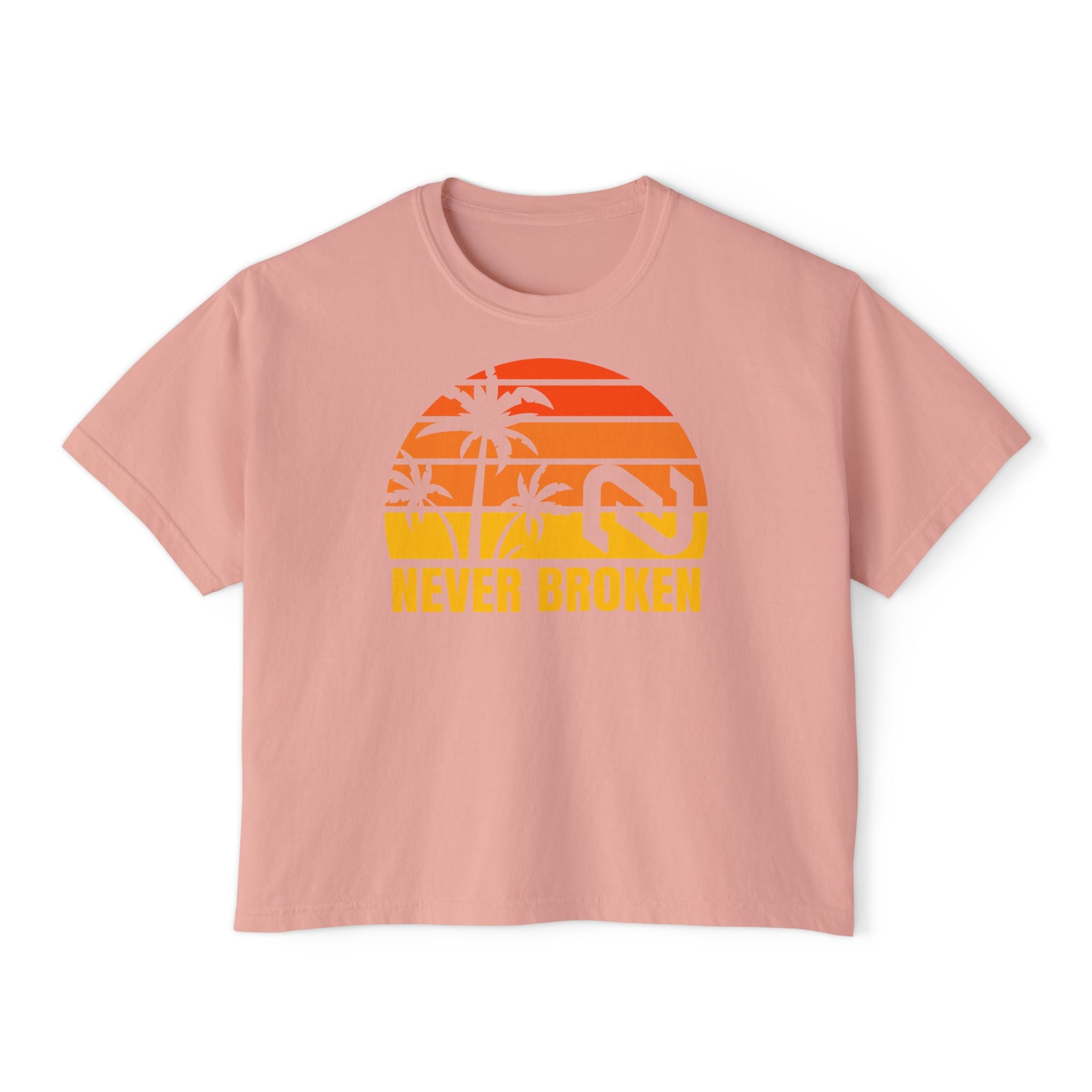 Never Broken Sunset Tee — Women's Boxy Crop