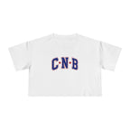 Crop Tee - C N B Varsity Letters Crop Top, Collegiate Casual