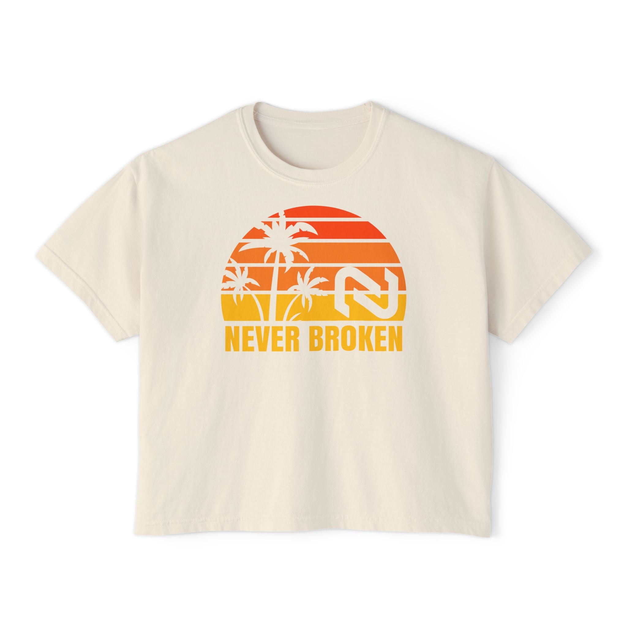 Never Broken Sunset Tee — Women's Boxy Crop